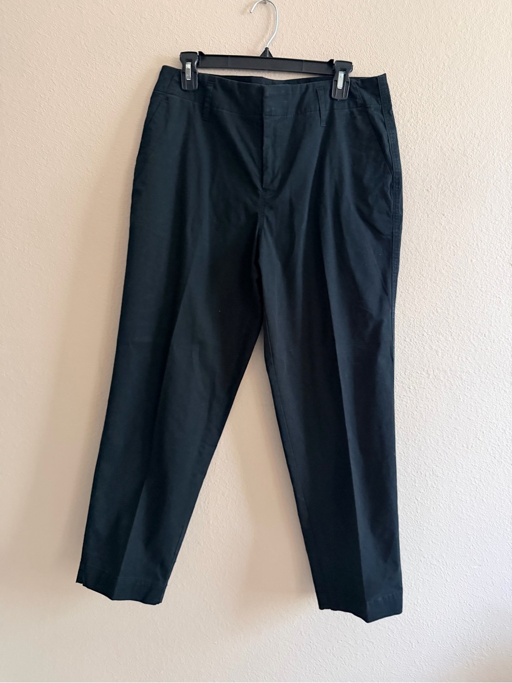A New Day Black Cotton High Waisted Ankle Trouser Pant